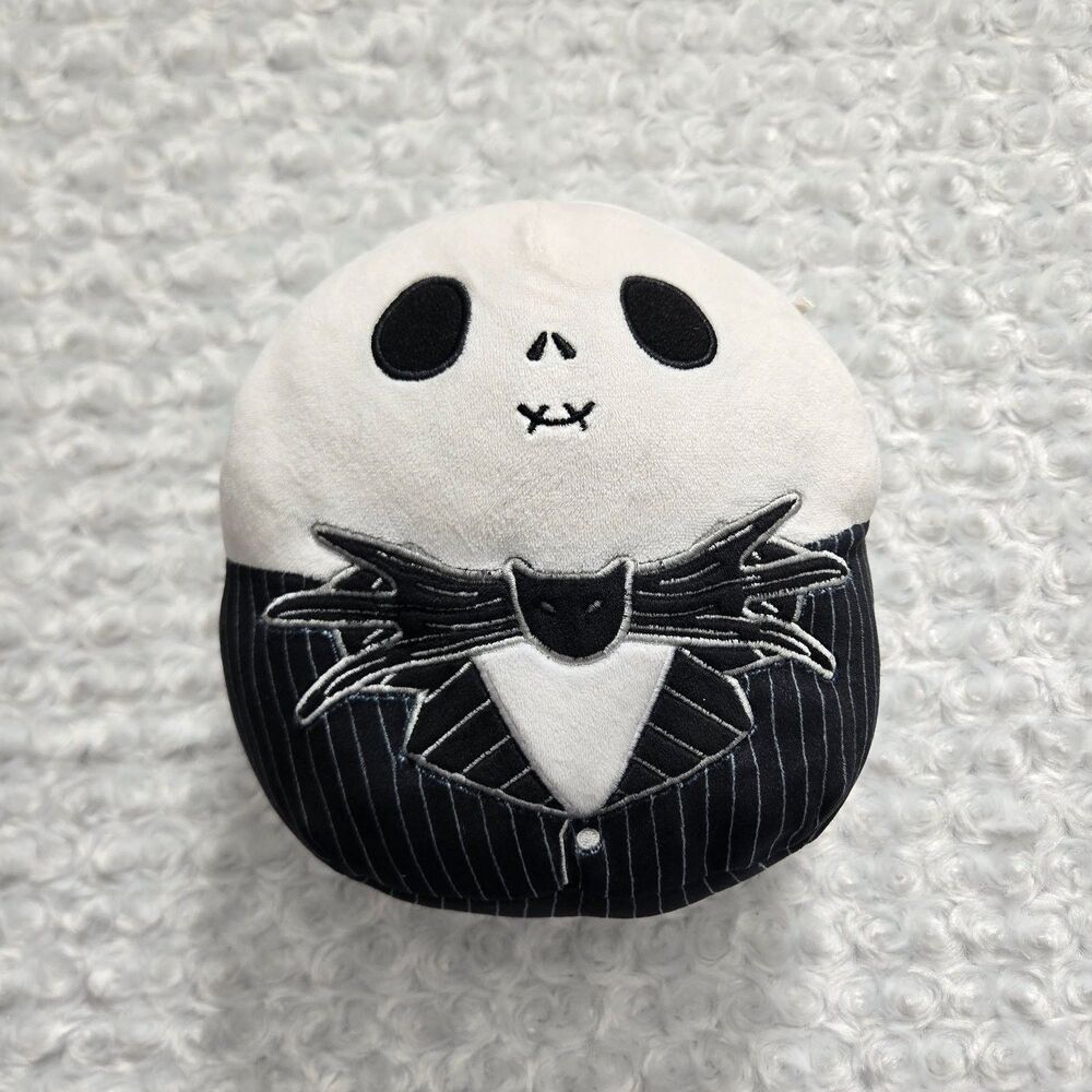 Squishmallows Jack Skellington Plush Toy Small Black And New White Washable